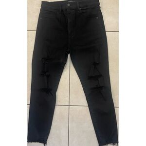 Abercrombie & Fitch Black Distressed Skinny Jeans